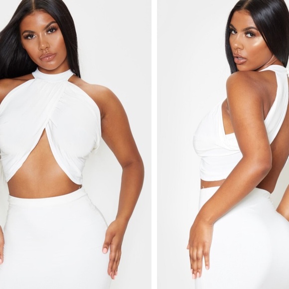 PrettyLittleThing Tops - PLT White ribbed  crop tank top